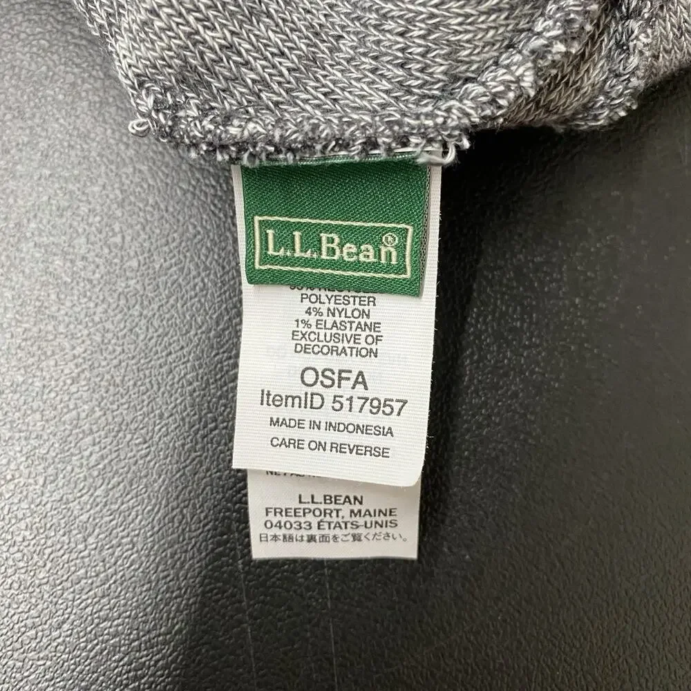 L.L.Bean Mountain Katahdin Scene Pom Beanie Hat Blue Orange Gray Winter Ski